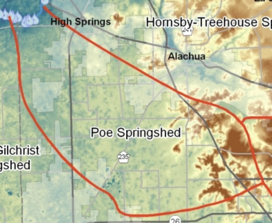 Springshed Delineation for the Santa Fe River Springs, 2008